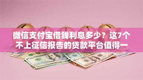 微信支付宝借钱利息多少？这7个不上征信报告的贷款平台值得一试