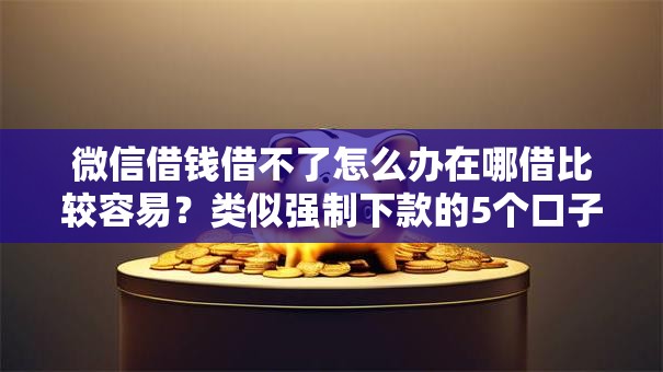 微信借钱借不了怎么办在哪借比较容易？类似强制下款的5个口子参考