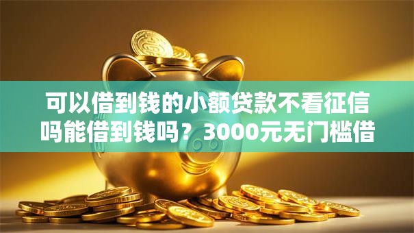 可以借到钱的小额贷款不看征信吗能借到钱吗?3000元无门槛借款7个平台推荐 可以借到钱的小额贷款不看征信吗能借到钱吗?3000元无门槛借款7个平台推荐