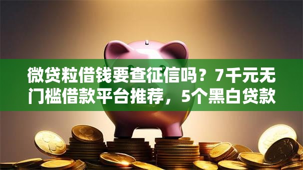 微贷粒借钱要查征信吗？7千元无门槛借款平台推荐，5个黑白贷款必过的软件盘点