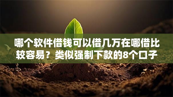 哪个软件借钱可以借几万在哪借比较容易?类似强制下款的8个口子参考 哪个软件借钱可以借几万在哪借比较容易?类似强制下款的8个口子参考