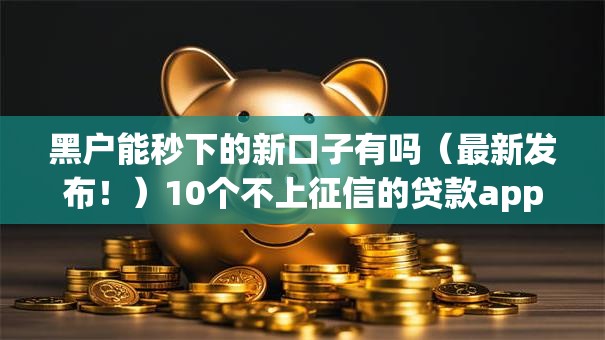 黑户能秒下的新口子有吗（最新发布！）10个不上征信的贷款app