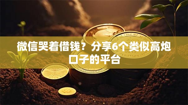 微信哭着借钱？分享6个类似高炮口子的平台