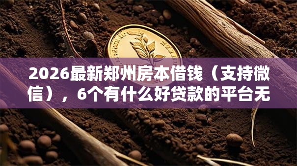 2026最新郑州房本借钱（支持微信），6个有什么好贷款的平台无私分享