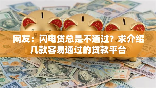 网友：闪电贷总是不通过？求介绍几款容易通过的贷款平台