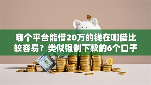 哪个平台能借20万的钱在哪借比较容易？类似强制下款的6个口子参考