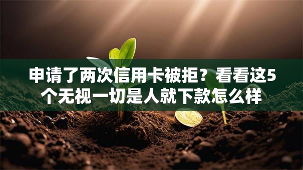 申请了两次信用卡被拒？看看这5个无视一切是人就下款怎么样
