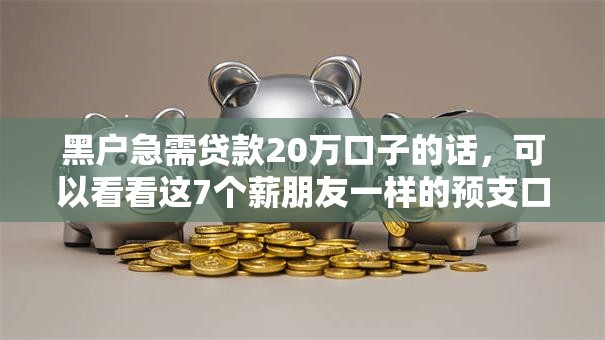 黑户急需贷款20万口子的话，可以看看这7个薪朋友一样的预支口子