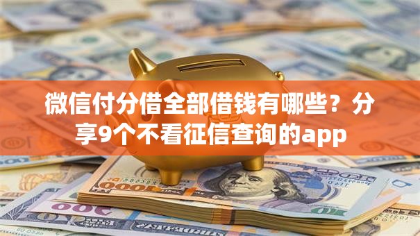 微信付分借全部借钱有哪些？分享9个不看征信查询的app