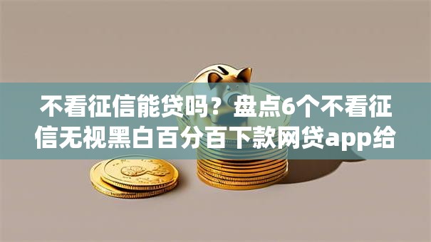 不看征信能贷吗？盘点6个不看征信无视黑白百分百下款网贷app给你参考