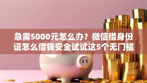 急需5000元怎么办？微信借身份证怎么借钱安全试试这5个无门槛平台