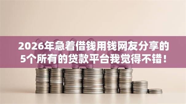 2026年急着借钱用钱网友分享的5个所有的贷款平台我觉得不错！