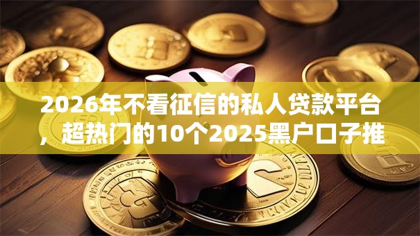 2026年不看征信的私人贷款平台，超热门的10个2025黑户口子推荐