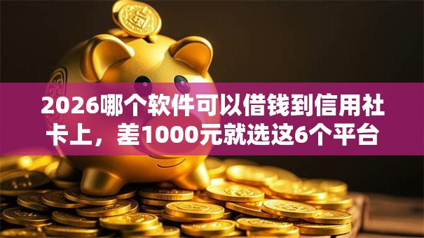 2026哪个软件可以借钱到信用社卡上，差1000元就选这6个平台