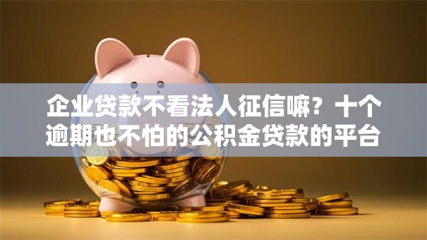 企业贷款不看法人征信嘛？十个逾期也不怕的公积金贷款的平台