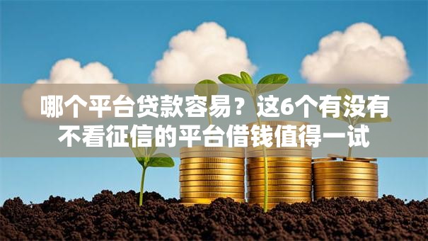 哪个平台贷款容易？这6个有没有不看征信的平台借钱值得一试