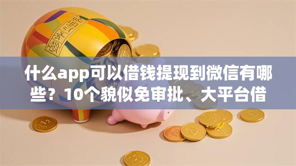 什么app可以借钱提现到微信有哪些？10个貌似免审批、大平台借钱合集