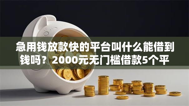 急用钱放款快的平台叫什么能借到钱吗？2000元无门槛借款5个平台推荐
