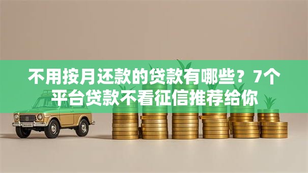 不用按月还款的贷款有哪些？7个平台贷款不看征信推荐给你