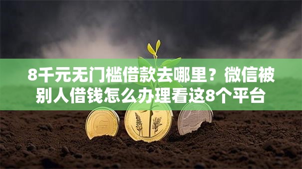 8千元无门槛借款去哪里？微信被别人借钱怎么办理看这8个平台