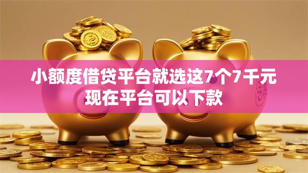 小额度借贷平台就选这7个7千元现在平台可以下款