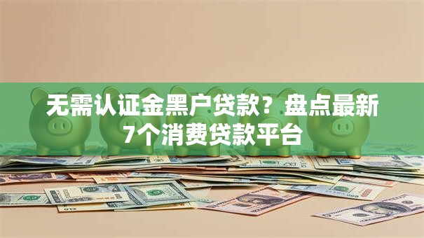 无需认证金黑户贷款？盘点最新7个消费贷款平台