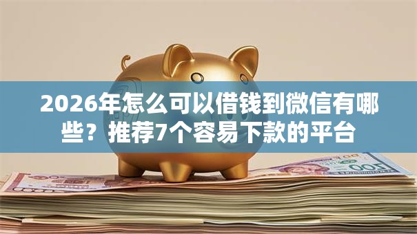 2026年怎么可以借钱到微信有哪些？推荐7个容易下款的平台