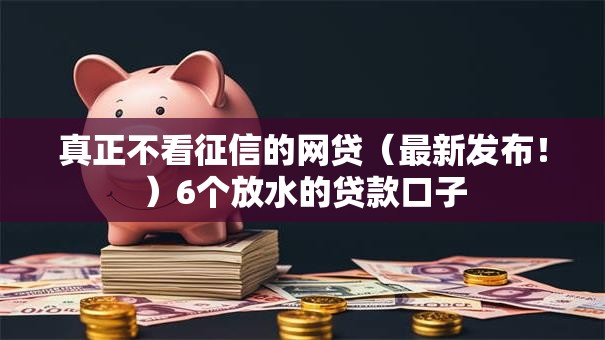 真正不看征信的网贷（最新发布！）6个放水的贷款口子