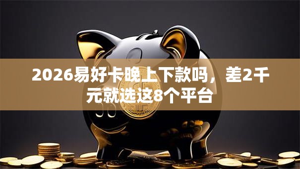 2026易好卡晚上下款吗，差2千元就选这8个平台