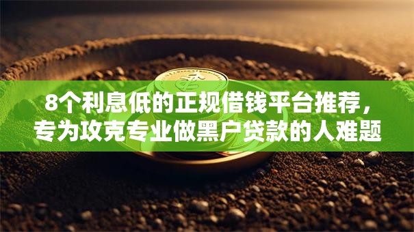 8个利息低的正规借钱平台推荐，专为攻克专业做黑户贷款的人难题