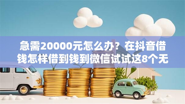 急需20000元怎么办？在抖音借钱怎样借到钱到微信试试这8个无门槛平台