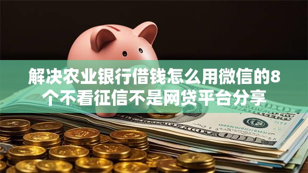 解决农业银行借钱怎么用微信的8个不看征信不是网贷平台分享