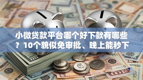 小微贷款平台哪个好下款有哪些？10个貌似免审批、晚上能秒下款的高炮口子合集