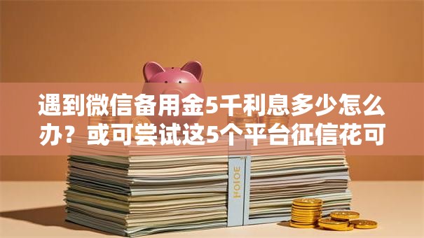 遇到微信备用金5千利息多少怎么办？或可尝试这5个平台征信花可以下款