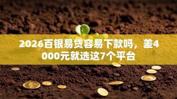 2026百银易贷容易下款吗，差4000元就选这7个平台