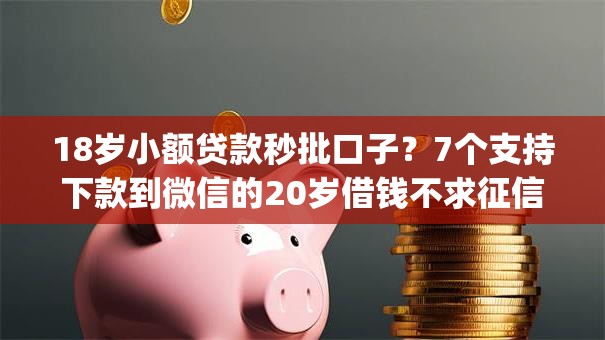 18岁小额贷款秒批口子？7个支持下款到微信的20岁借钱不求征信速借app