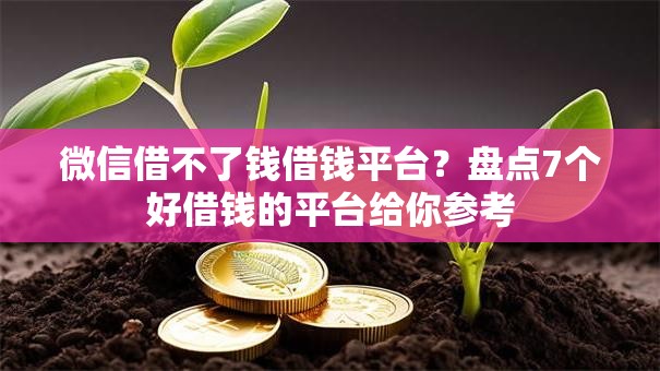 微信借不了钱借钱平台？盘点7个好借钱的平台给你参考