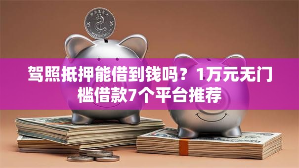 驾照抵押能借到钱吗？1万元无门槛借款7个平台推荐