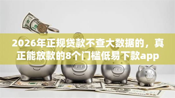 2026年正规贷款不查大数据的，真正能放款的8个门槛低易下款app推荐