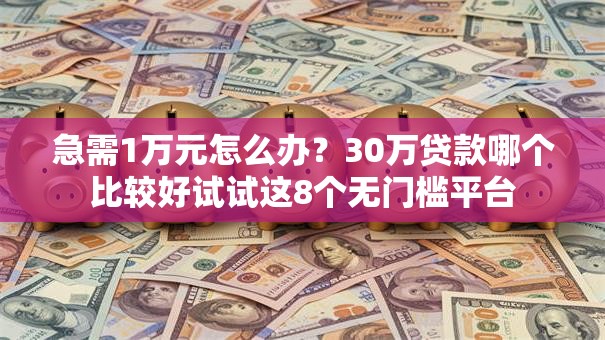 急需1万元怎么办？30万贷款哪个比较好试试这8个无门槛平台