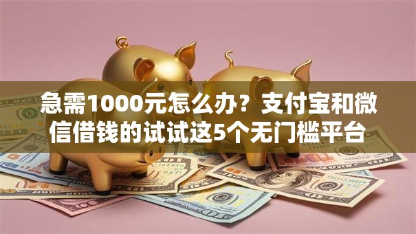 急需1000元怎么办？支付宝和微信借钱的试试这5个无门槛平台