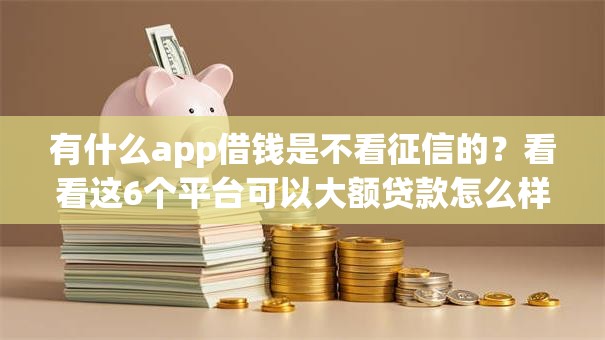 有什么app借钱是不看征信的？看看这6个平台可以大额贷款怎么样