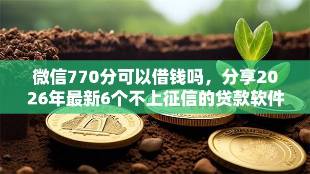 微信770分可以借钱吗，分享2026年最新6个不上征信的贷款软件