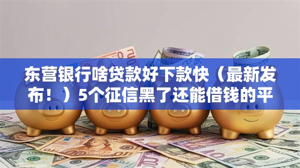 东营银行啥贷款好下款快（最新发布！）5个征信黑了还能借钱的平台