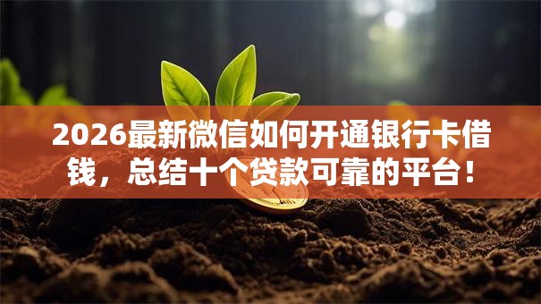 2026最新微信如何开通银行卡借钱，总结十个贷款可靠的平台！