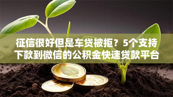 征信很好但是车贷被拒？5个支持下款到微信的公积金快速贷款平台