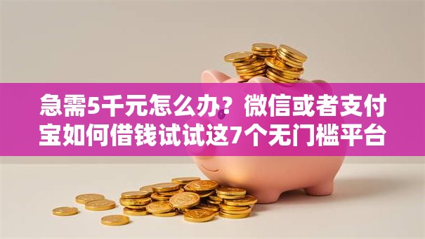 急需5千元怎么办？微信或者支付宝如何借钱试试这7个无门槛平台