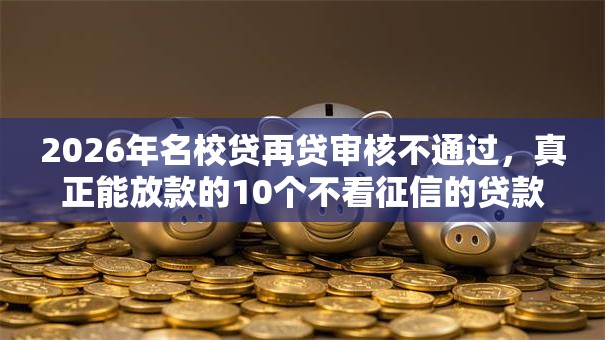 2026年名校贷再贷审核不通过，真正能放款的10个不看征信的贷款口子推荐