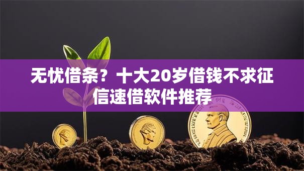 无忧借条？十大20岁借钱不求征信速借软件推荐