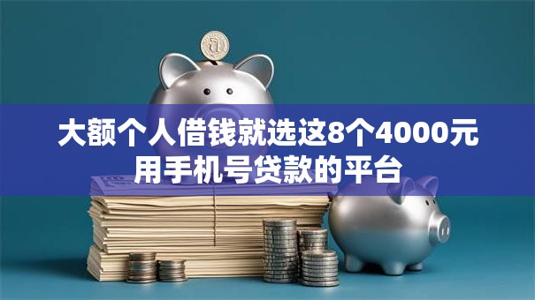 大额个人借钱就选这8个4000元用手机号贷款的平台